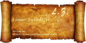 Loser Zoltán névjegykártya