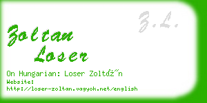 zoltan loser business card